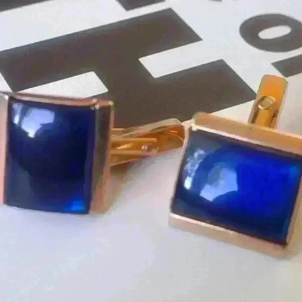 Swank blue  and gold cufflinks